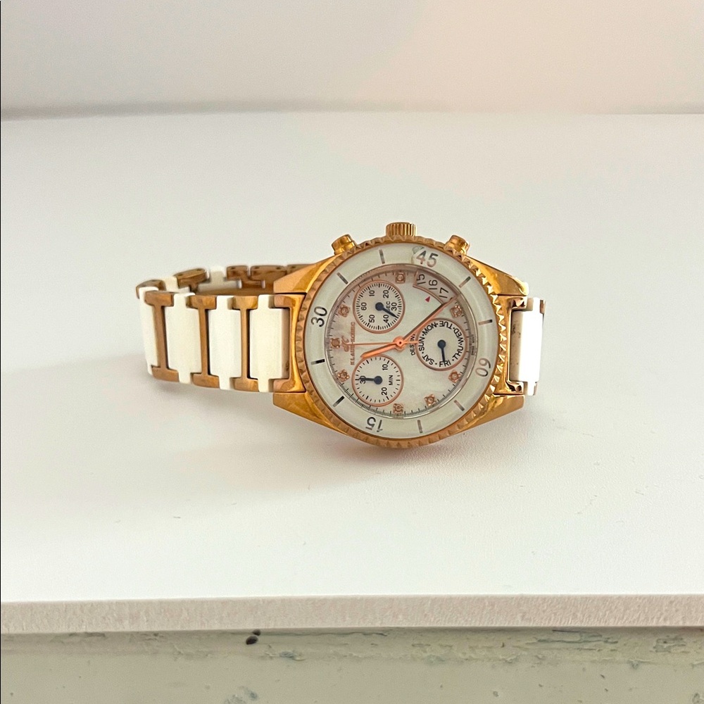 Klaus Kobec Gold and White Watch